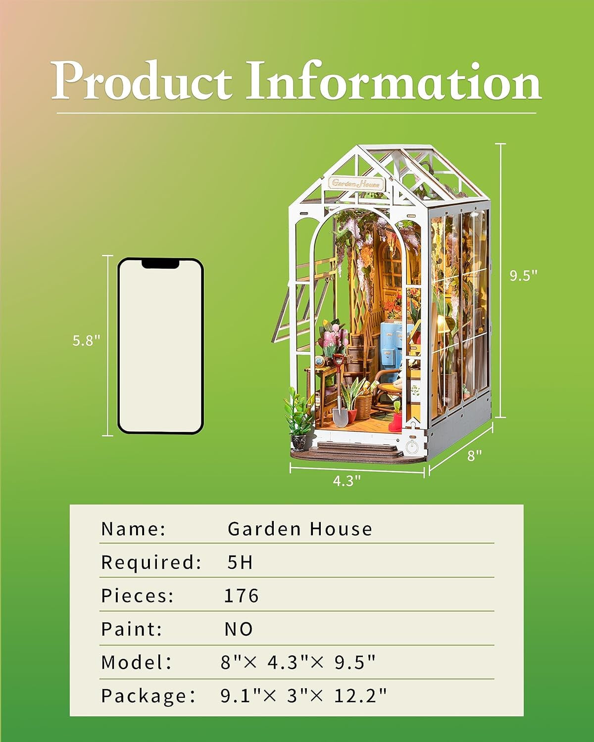 DIY Garden House Book Nook Kit