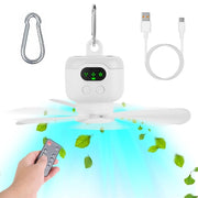 1Pc 2 In 1 Portable Camping Fan With LED Lantern 8000mAh Battery