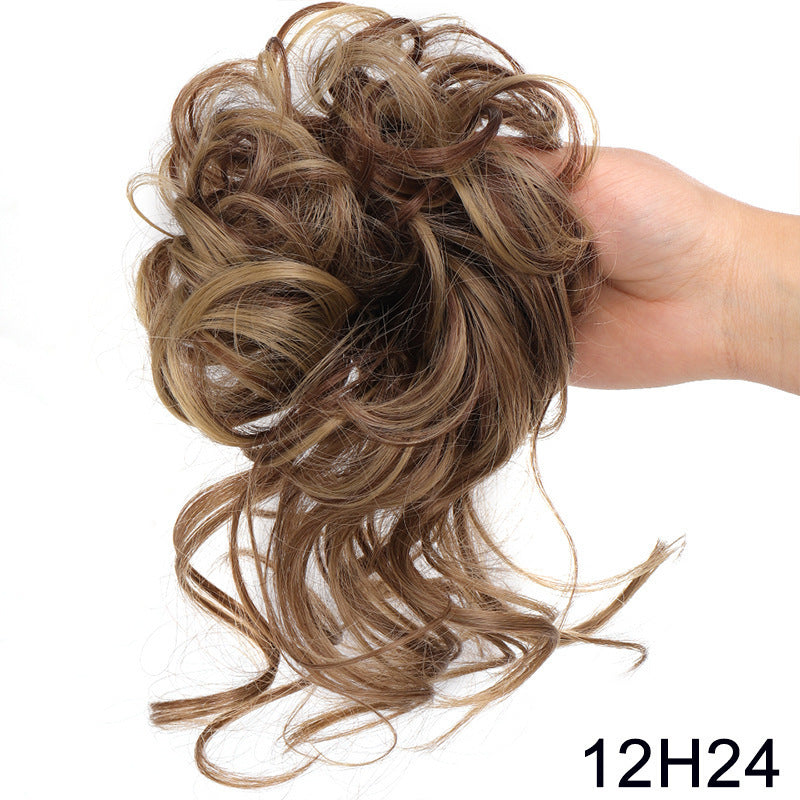Curly Hair Bun Scrunchie with Long Tendrils - 31 Color Options