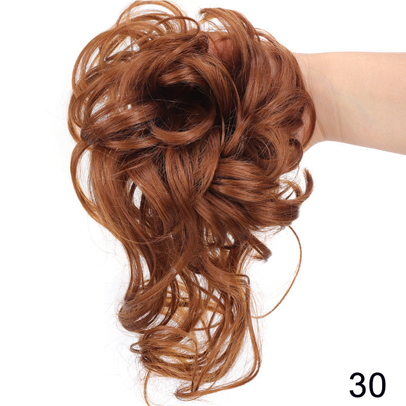 Curly Hair Bun Scrunchie with Long Tendrils - 31 Color Options