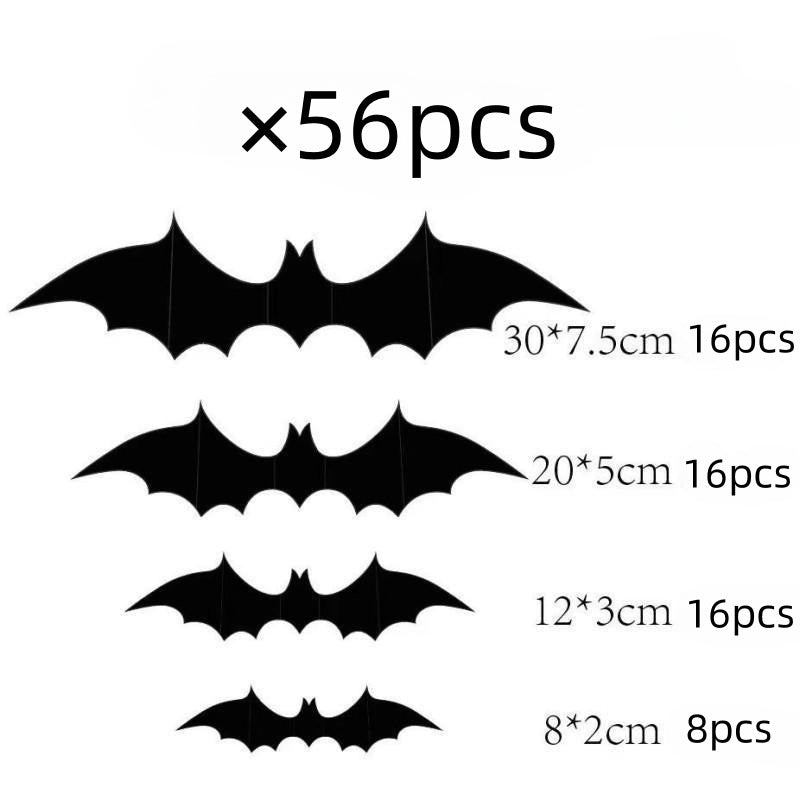 Halloween 3D Bat & Spider Decorations - Multiple Pack Sizes