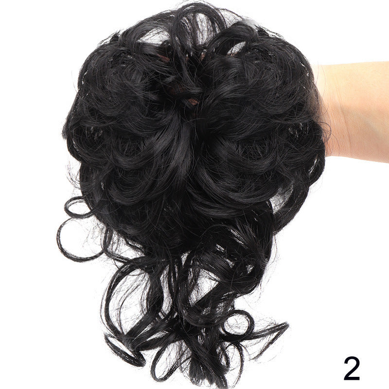 Curly Hair Bun Scrunchie with Long Tendrils - 31 Color Options