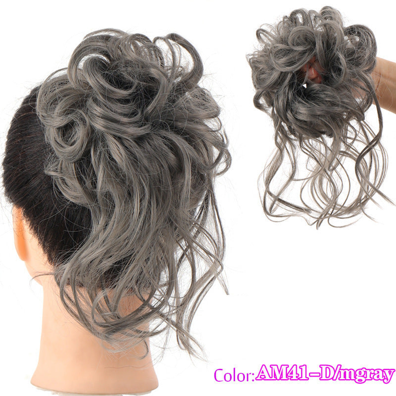 Curly Hair Bun Scrunchie with Long Tendrils - 31 Color Options