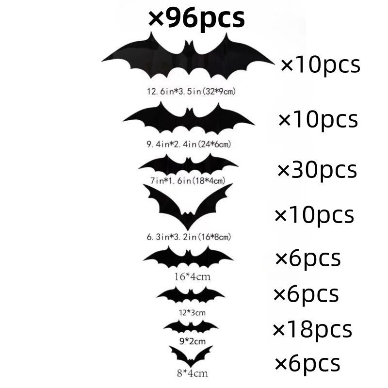 Halloween 3D Bat & Spider Decorations - Multiple Pack Sizes
