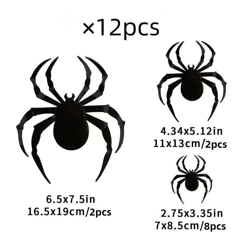 Halloween 3D Bat & Spider Decorations - Multiple Pack Sizes