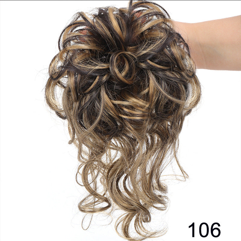 Curly Hair Bun Scrunchie with Long Tendrils - 31 Color Options