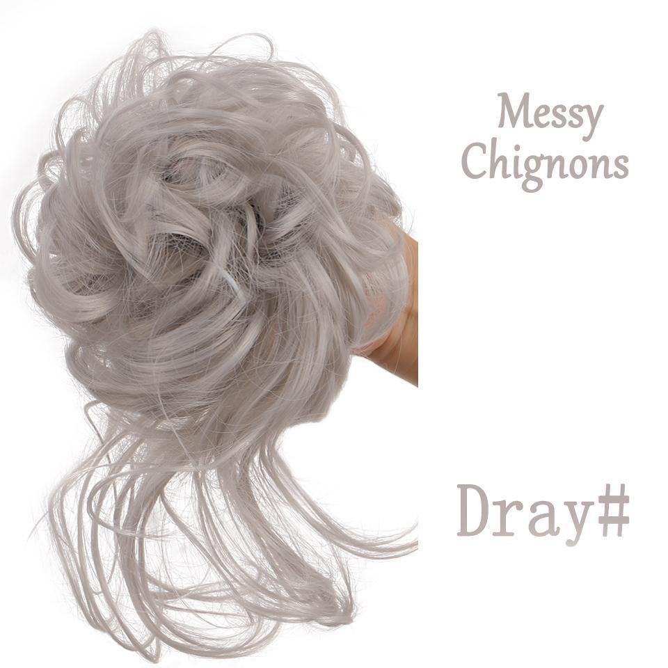 Curly Hair Bun Scrunchie with Long Tendrils - 31 Color Options