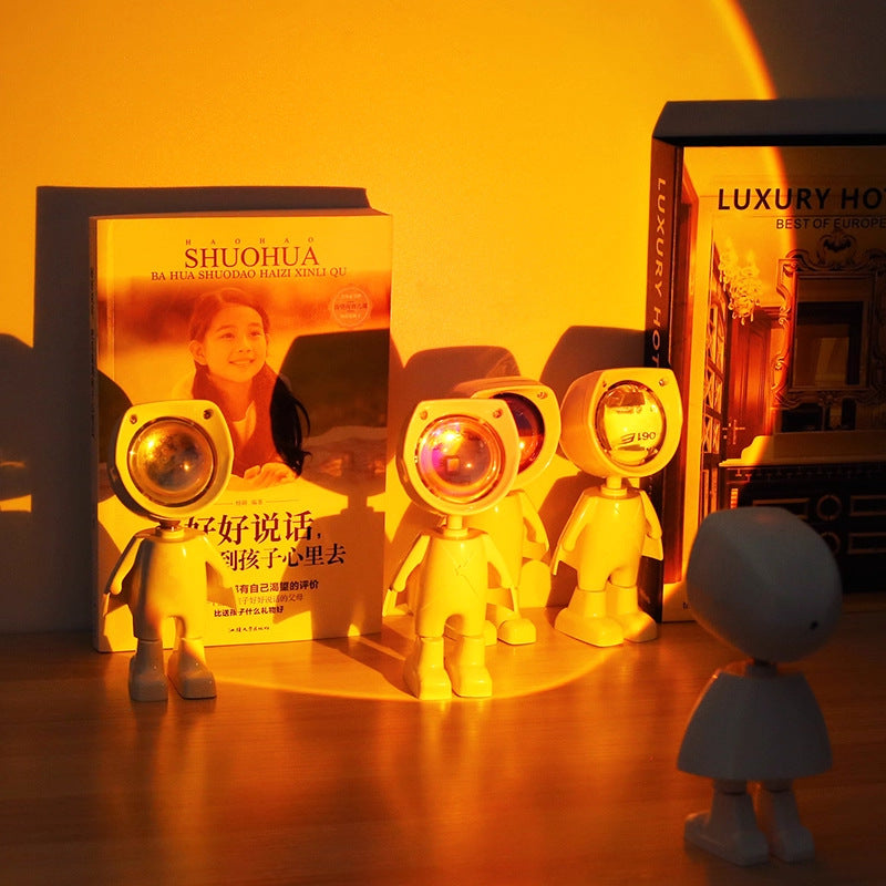 Astronaut sunset ambient light bedroom photo sunset light afterglow projection photo fill light