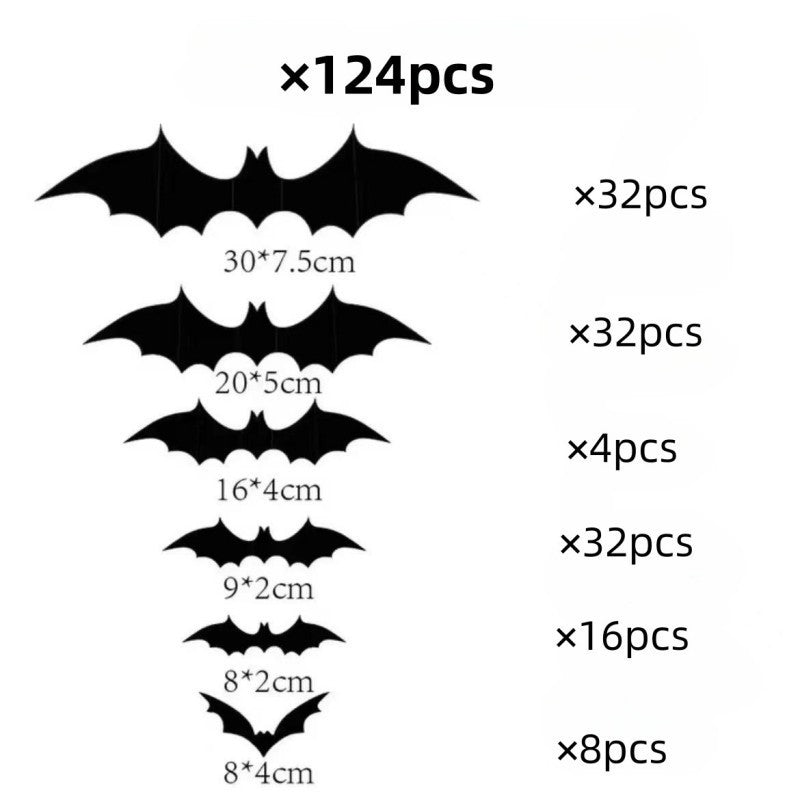 Halloween 3D Bat & Spider Decorations - Multiple Pack Sizes