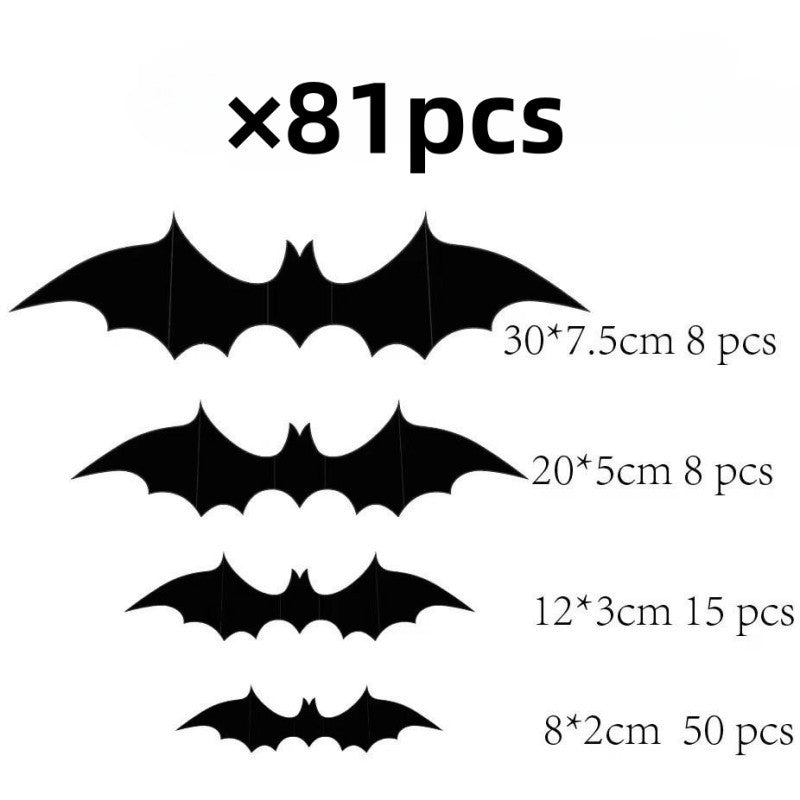 Halloween 3D Bat & Spider Decorations - Multiple Pack Sizes