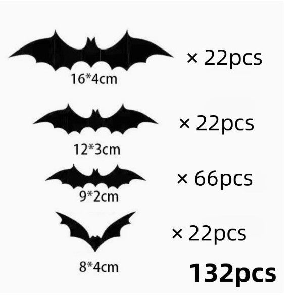 Halloween 3D Bat & Spider Decorations - Multiple Pack Sizes