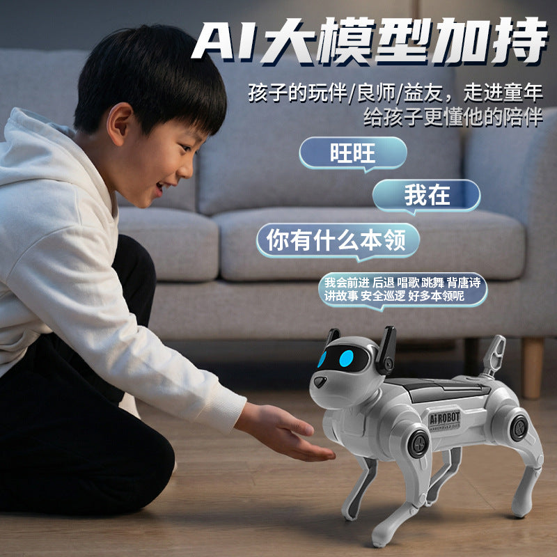 Cross-border ai electric mechanical dog children's educational DIY assembly intelligent simulation pet children's boy toy gift