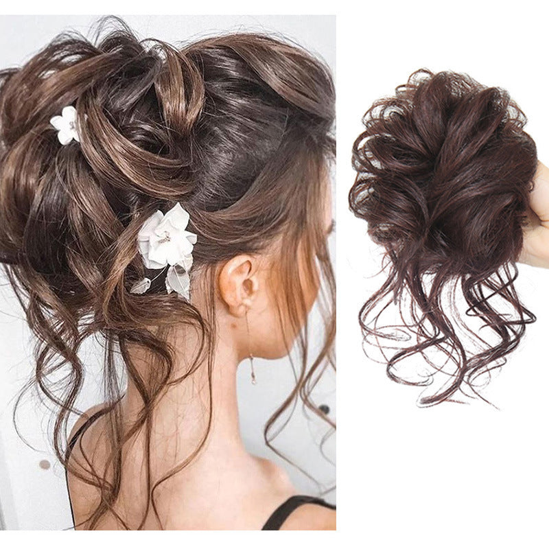 Curly Hair Bun Scrunchie with Long Tendrils - 31 Color Options