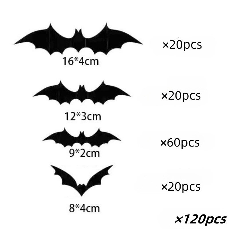 Halloween 3D Bat & Spider Decorations - Multiple Pack Sizes