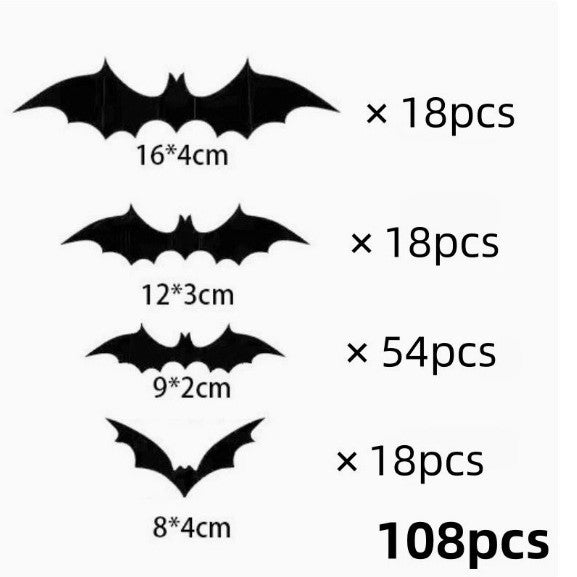 Halloween 3D Bat & Spider Decorations - Multiple Pack Sizes