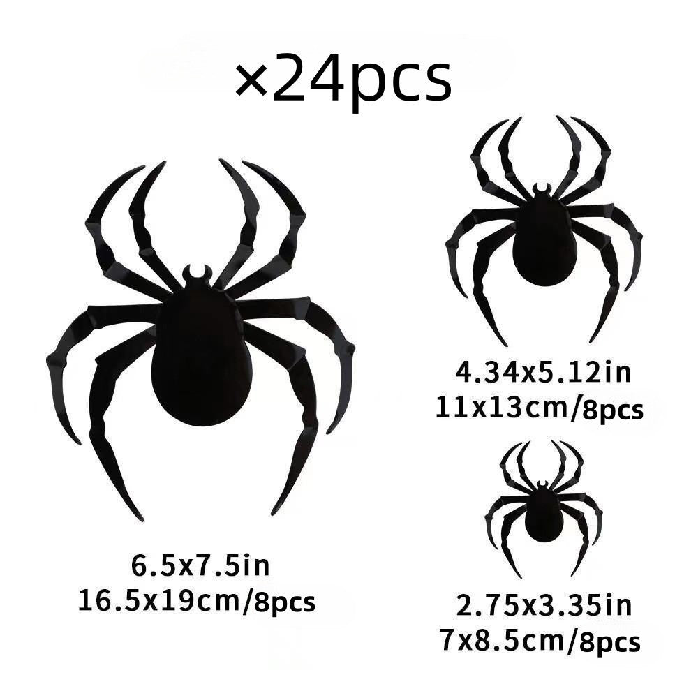 Halloween 3D Bat & Spider Decorations - Multiple Pack Sizes