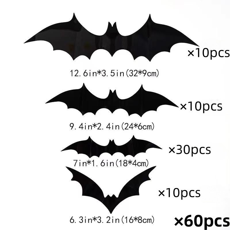 Halloween 3D Bat & Spider Decorations - Multiple Pack Sizes