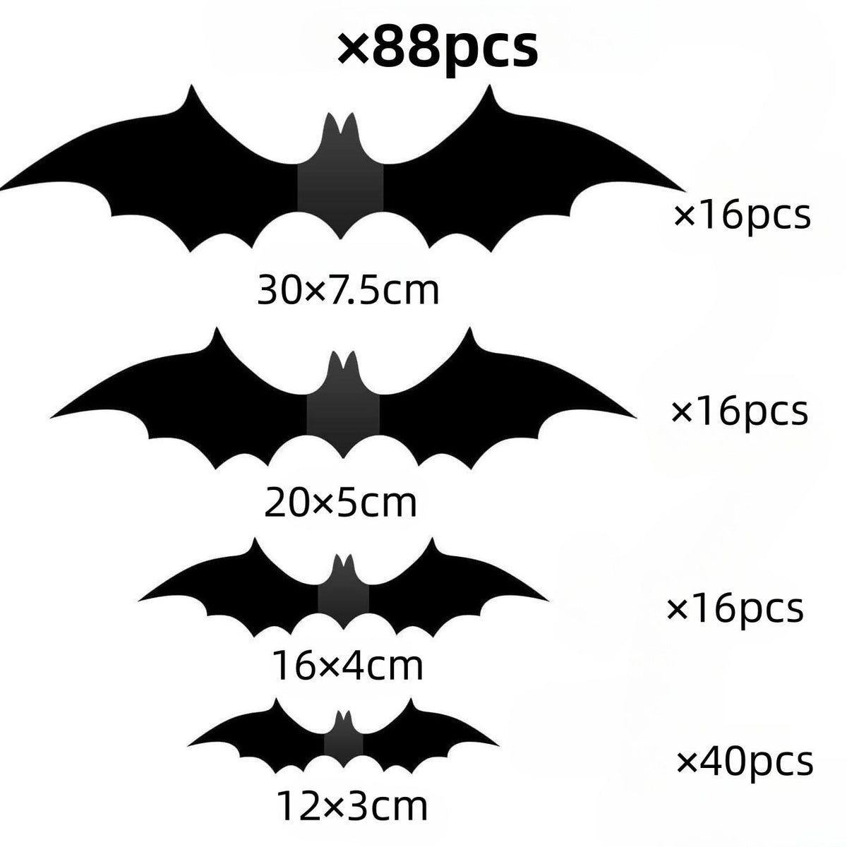 Halloween 3D Bat & Spider Decorations - Multiple Pack Sizes