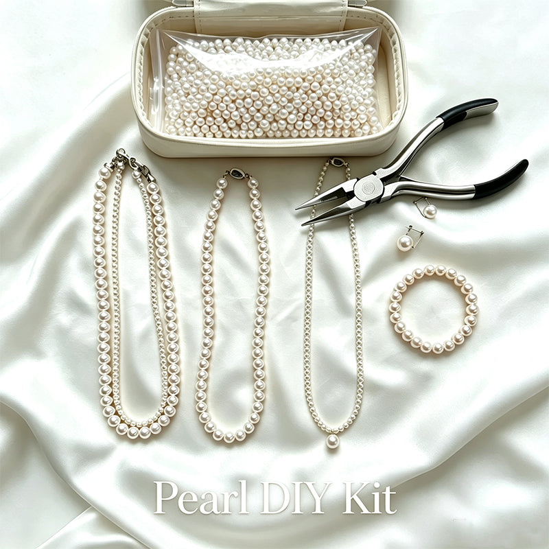 DIY Pearl Kit｜Make 4 Necklaces + 1 Bracelet + 1 Pair of Earrings