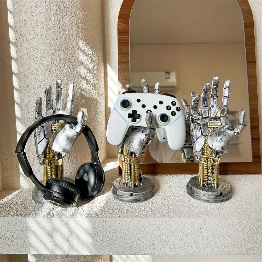 Cyberpunk 3D Gamepad Holder - Robotic Hand Storage Box for Controller