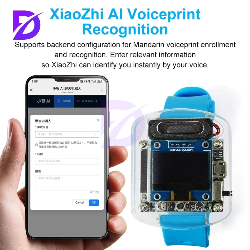 ESP32S3N16R8 Voice DIY Electronic Watch Kit Artificial Intelligence
