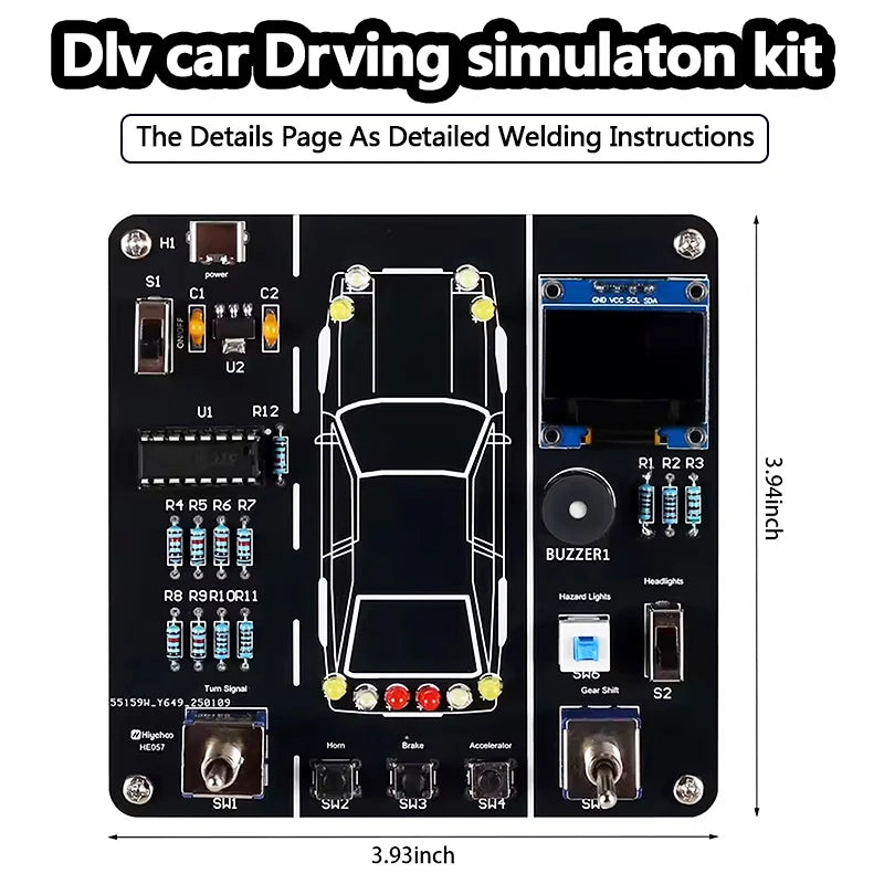 DIY Car Driving Simulation Soldering Practice Kit STEM Electronic