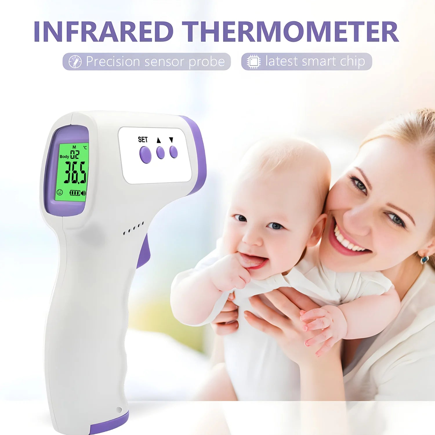 Body temperature gun thermometer Handheld infrared medical forehead temperature gun Household body thermometer Electronic heat detection Wholesale