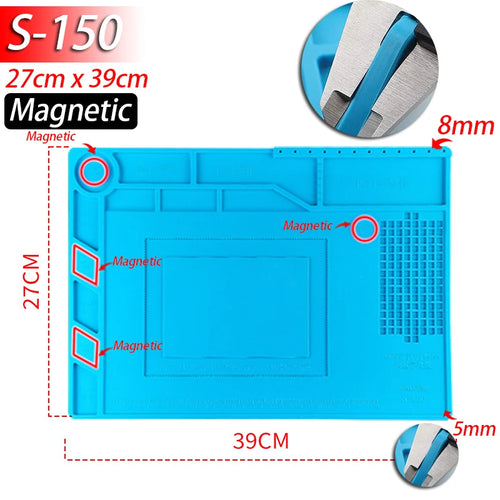 Soldering Station Mat Silicone Work Mat Heat Resistant 932°F