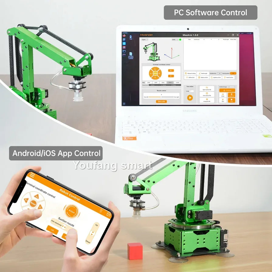 5 Axis Robot Arm with Guide Rails Suction Cup RC Robotics Manipulator