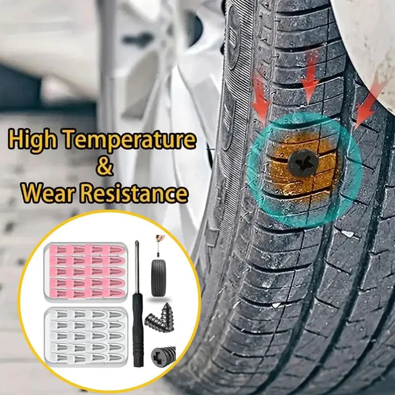 Vacuum Tyre Repair Nails Tire Repair Tool Set with Repair Glue Rubber