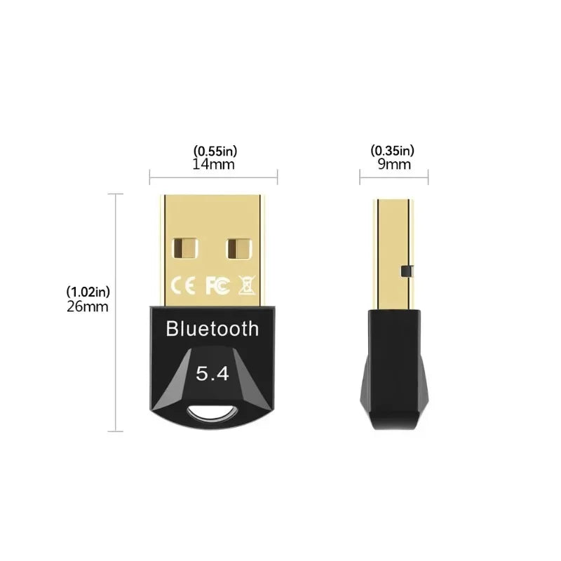 USB Bluetooth Adapter for Pc Usb Bluetooth 5.4/ 5.3/ 5.1/ 5.0 Dongle