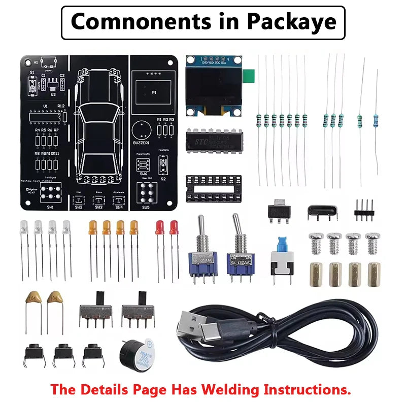 DIY Car Driving Simulation Soldering Practice Kit STEM Electronic