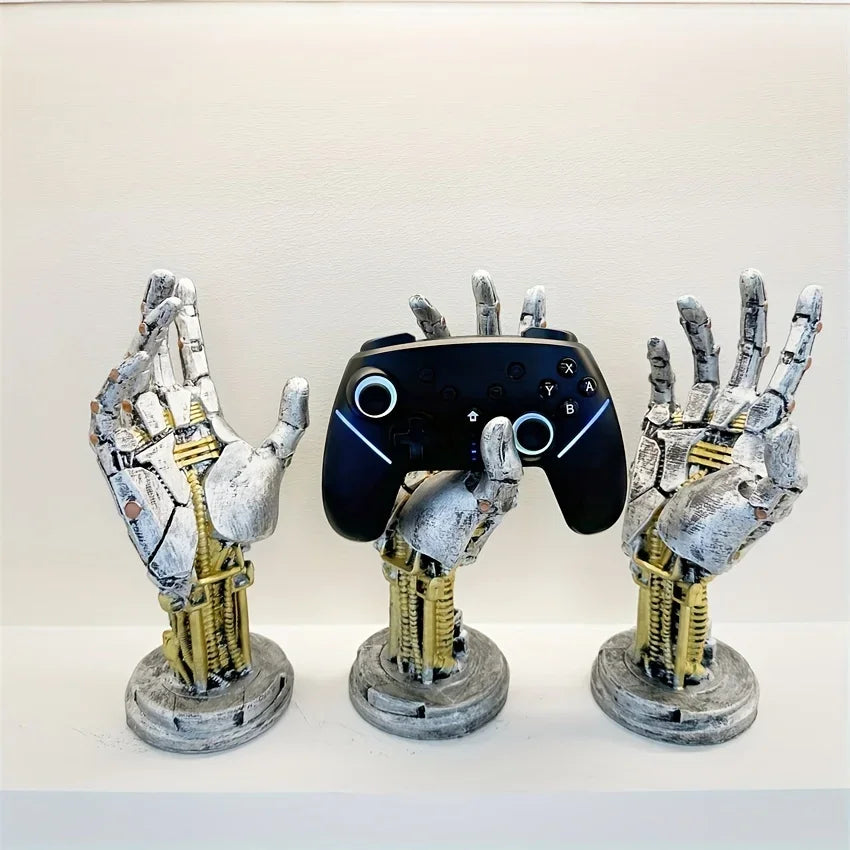 Cyberpunk 3D Gamepad Holder - Robotic Hand Storage Box for Controller