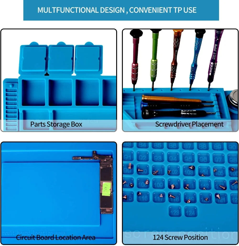 Soldering Station Mat Silicone Work Mat Heat Resistant 932°F