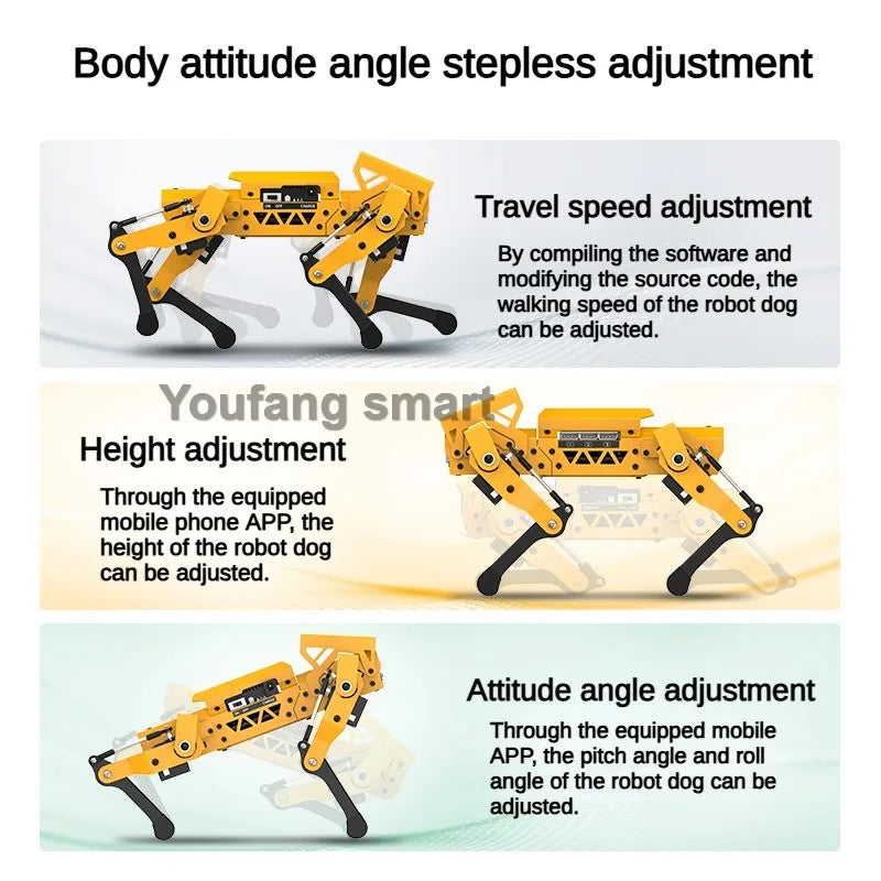ESP32 Quadruped Visual Bionic Metal Robot Dog For Arduino Robot Kit