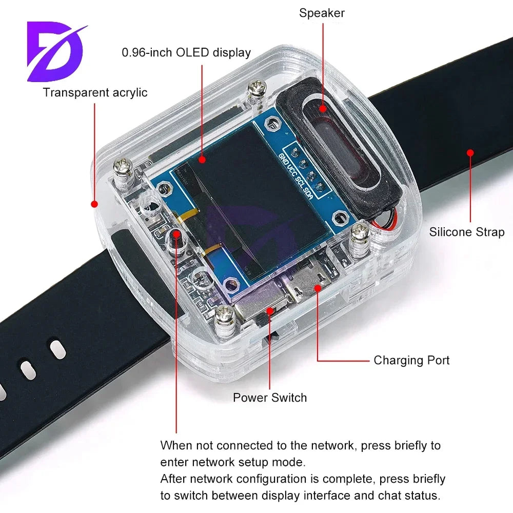 ESP32S3N16R8 Voice DIY Electronic Watch Kit Artificial Intelligence