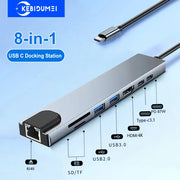 8 in 1 USB C Hub Type C 3.1 to 4K HDMI Adapter USB 3.0 Docking Station