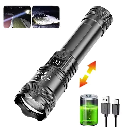 100000LM Super Bright Flashlight Rechargeable LED Torch Long Range