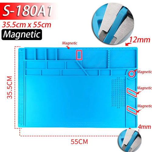 Soldering Station Mat Silicone Work Mat Heat Resistant 932°F