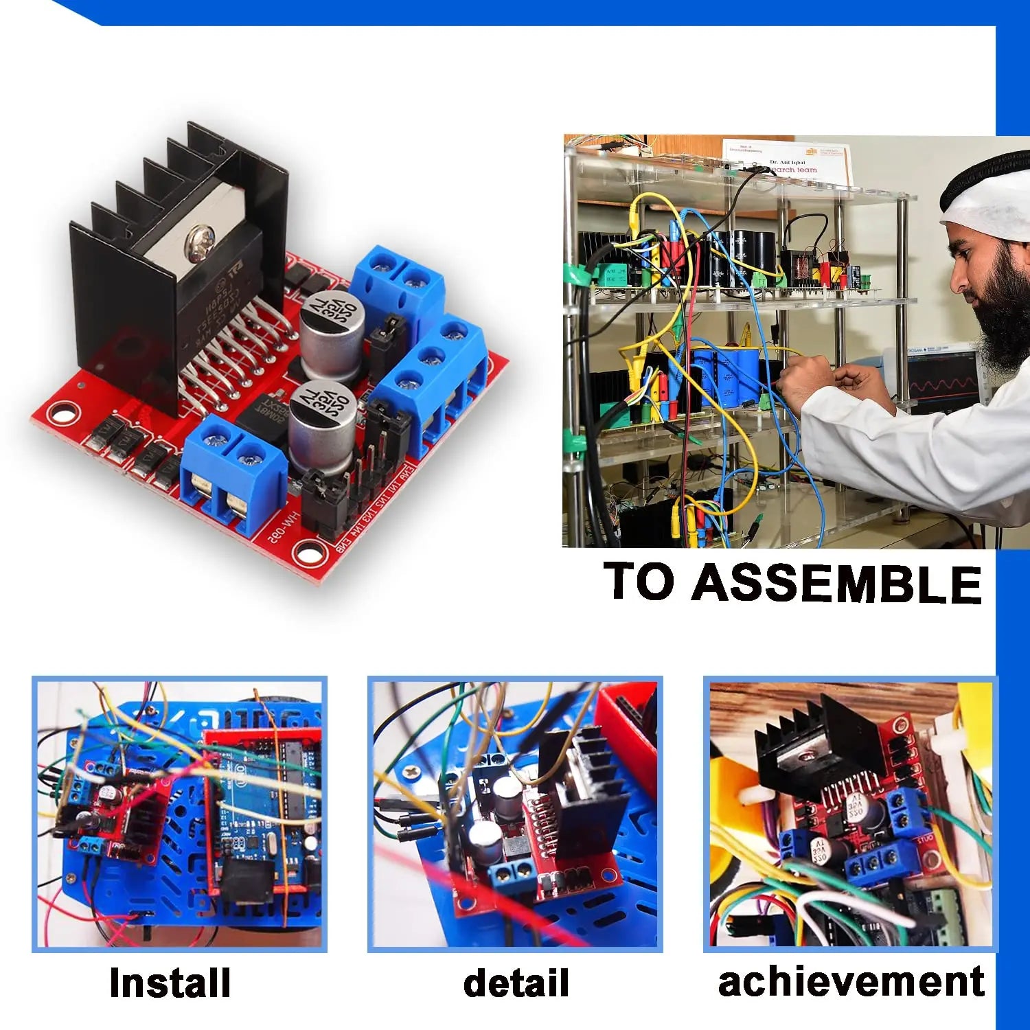 L298N Motor Drive Controller Board DC Dual H-Bridge Robot Stepper