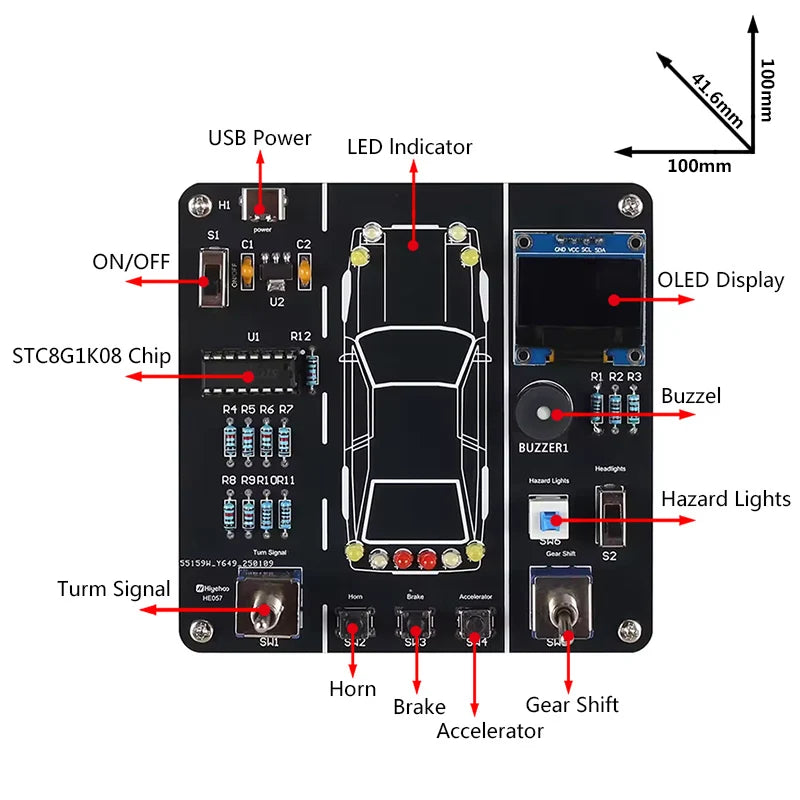 DIY Car Driving Simulation Soldering Practice Kit STEM Electronic