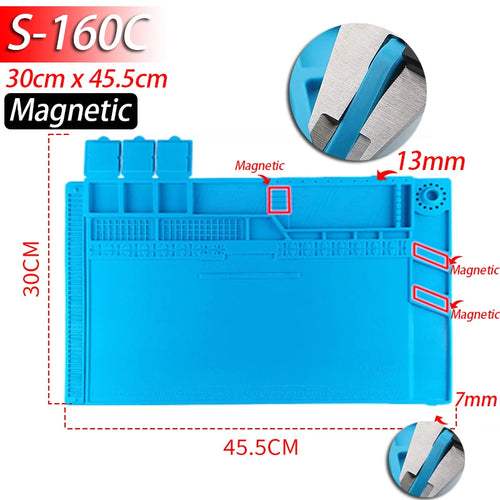 Soldering Station Mat Silicone Work Mat Heat Resistant 932°F