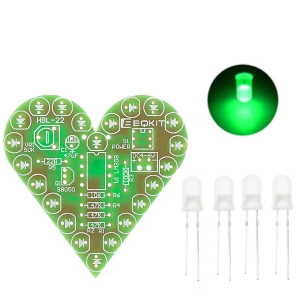 DIY Kit Heart Shape Breathing Lamp Kit Breathing LED Suite Red White