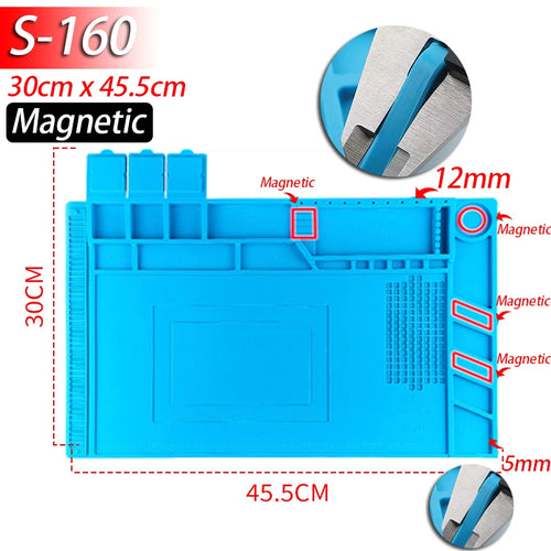 Soldering Station Mat Silicone Work Mat Heat Resistant 932°F