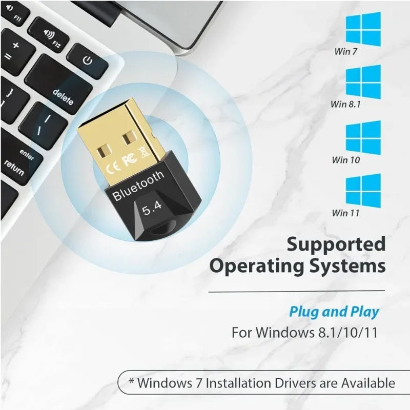 USB Bluetooth Adapter for Pc Usb Bluetooth 5.4/ 5.3/ 5.1/ 5.0 Dongle