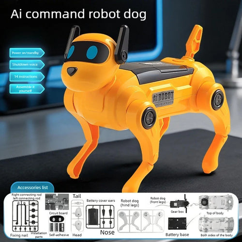 Electric Robot Dog AI Voice Control DIY Assembly Intelligent Robot Dog