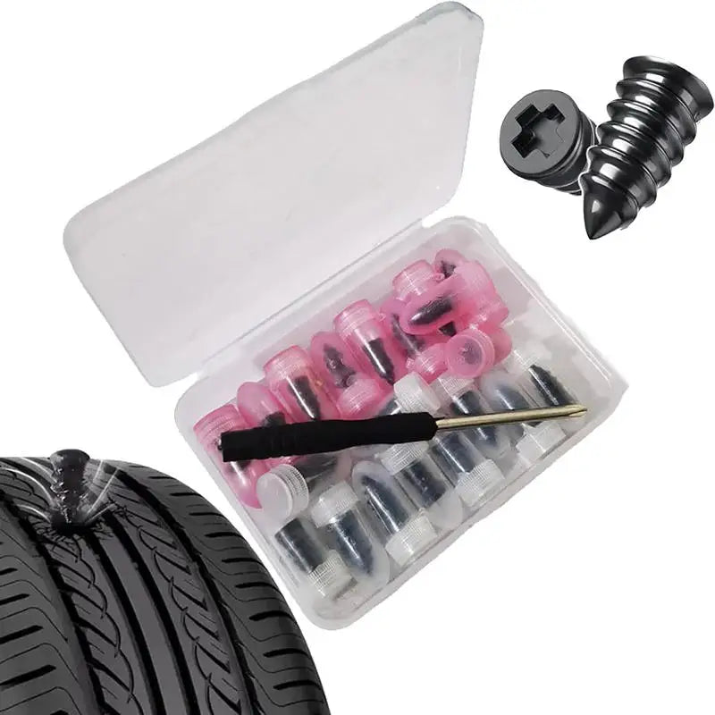 Vacuum Tyre Repair Nails Tire Repair Tool Set with Repair Glue Rubber