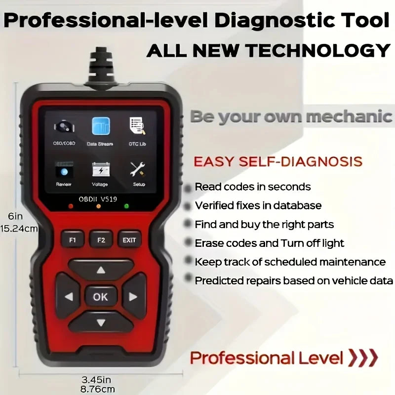 V519 OBD2 Scanner - Handheld Vehicle Inspection and Fault Diagnostic
