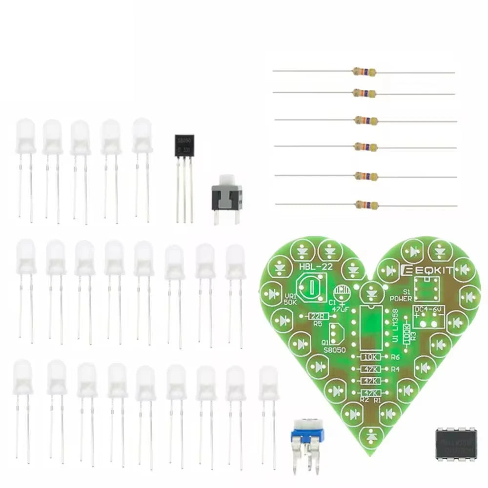 DIY Kit Heart Shape Breathing Lamp Kit Breathing LED Suite Red White