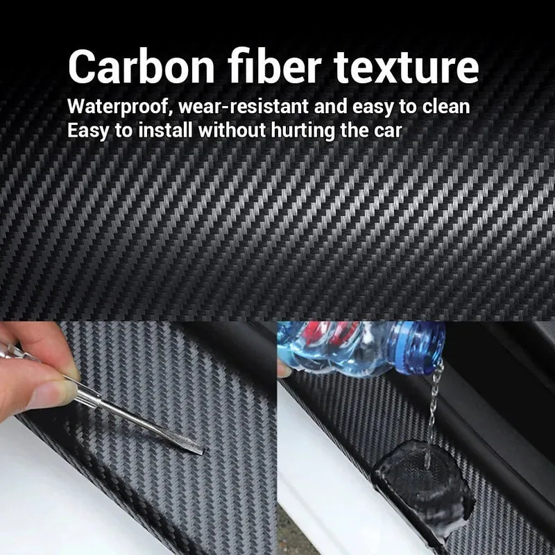 1-5m Nano Carbon Fiber Car Tape Sticker Door Mirror Paste Protector
